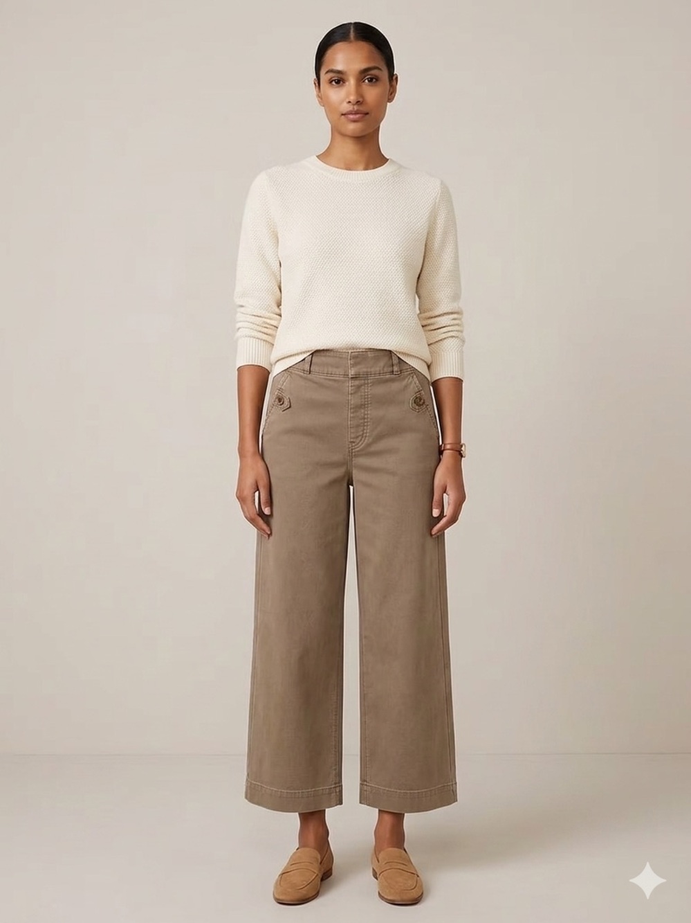 SPANX Cropped Wide Leg Pants – Taupe Neutral